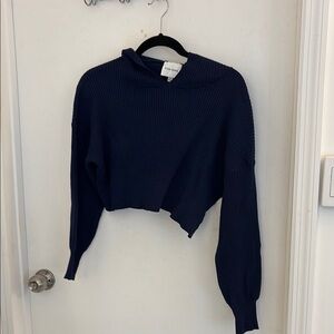 Pink Rose Dark Blue Sweatshirt